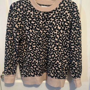 Daily Ritual Animal Print Black and Cream Patterned Sweater